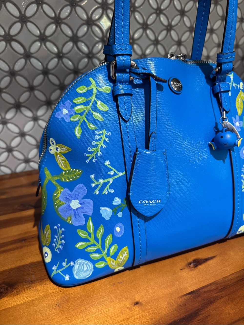Authentic Coach Peyton Cora Blue -Enchanted Sea Custom Art - Picture 8 of 12